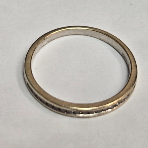 9ct White Gold Ring 0.1ct Diamond Natural Gemstone Ring Size J - 第 2/9 張圖片
