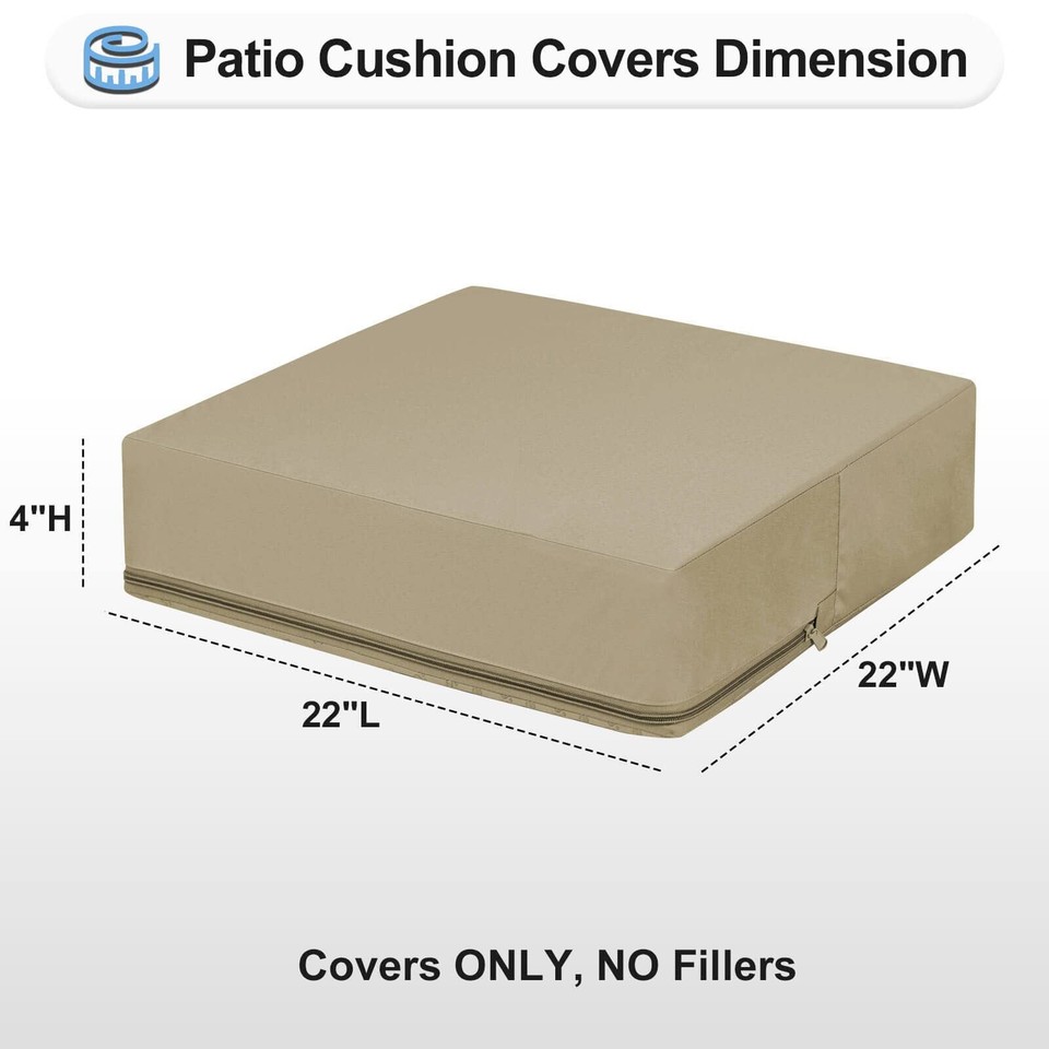 OutdoorLines Patio Seat Cushion Cover Replacement, Waterproof Cushion