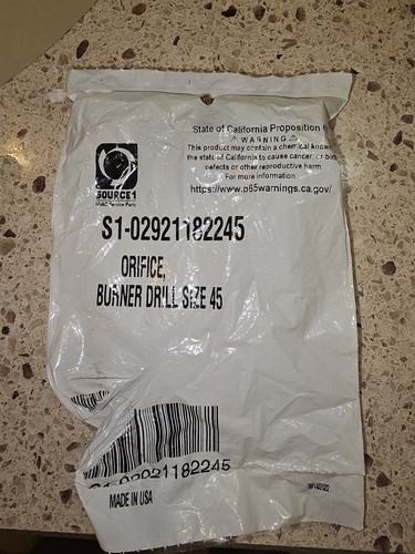 Source 1 Orifice Burner Drill Size 45 (6 parts)