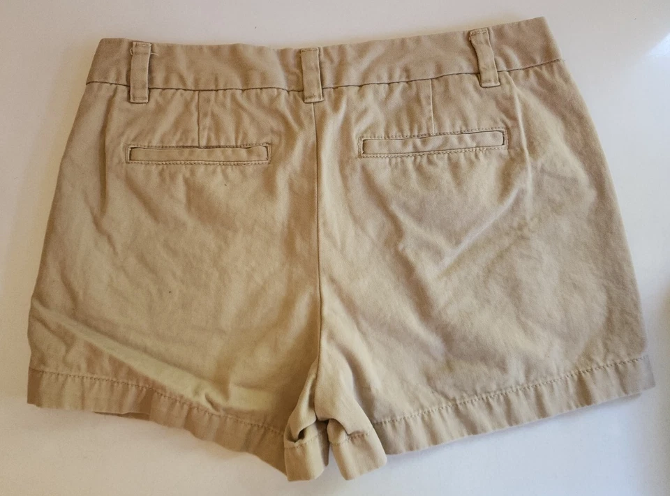 Pantalones Cortos Merona Para Mujer 3" Tostados Bolsillos Frontales Planos Informales Algodón Tiro Bajo Talla 4 Foto 3 de 3