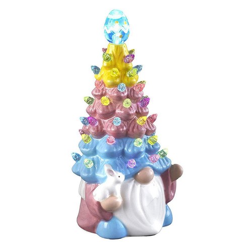 Easter spring decoration with lamp resin rabbit faceless doll dwarf decoration' - Picture 5 of 17