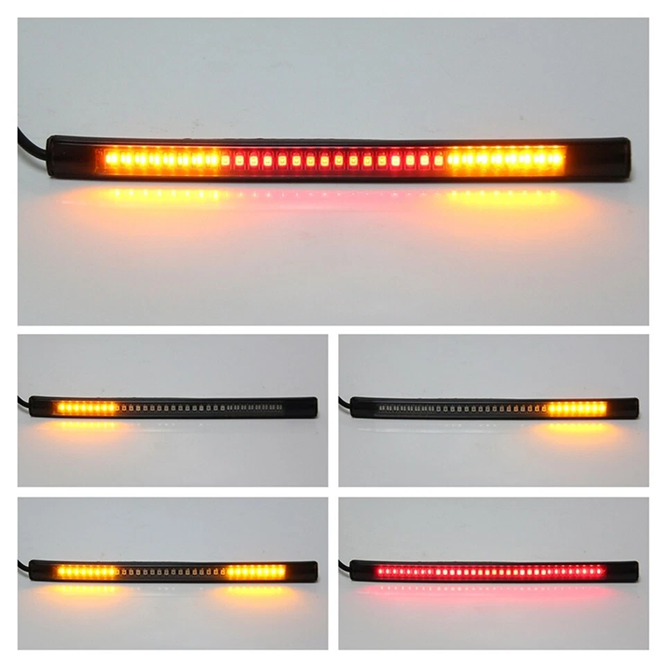 48 Motorcycle Light Bar Strip Tail Brake Stop Turn Signal License Plate Light - Image 2 of 4