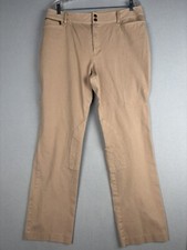 Lauren Ralph Lauren Equestrian Pants Womens 14 Khaki Breeches Patch Riding 4172