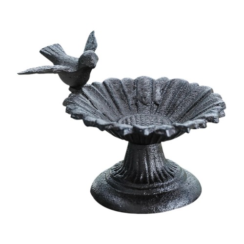 Bain d'oiseaux en fonte Bol mangeoire à oiseaux Bain d'oiseaux en métal pour - Photo 4/4