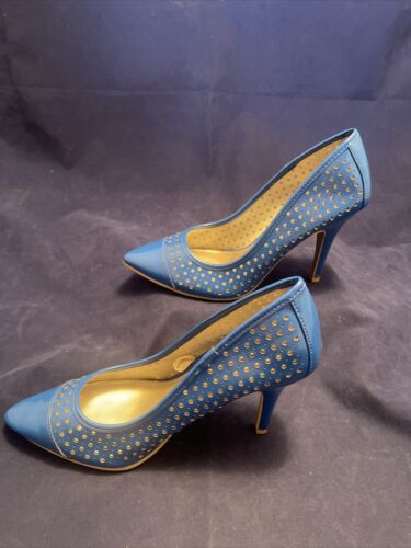 Christian Siriano Women's Heels Shoes Pumps Blue Perforated Size 7.5 - Picture 6 of 6