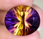 Natural Flawless Bi-Color Ametrine 18.15 Ct Oval Certified Loose Gemstone