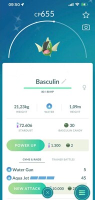 Shiny Basculin White Stripped Pokemon Tr@de Go