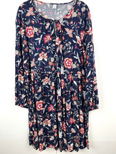 Old Navy Dress M Floral Cottagecore Boho Long Sleeve Ruffle Peasant Pullover