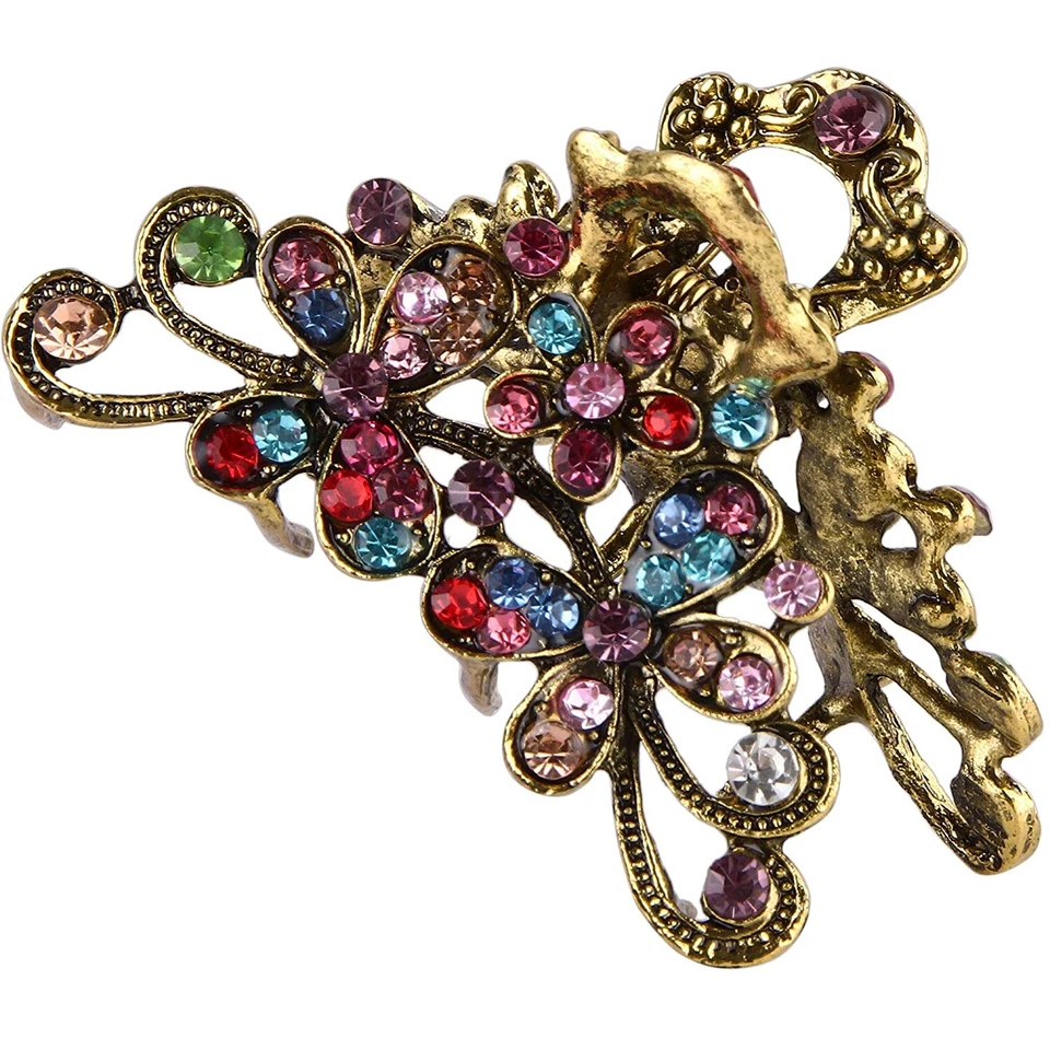 Pinzas de mandíbula de cristal con diamantes de imitación accesorios de pasador de cabello de lujo para mujeres Foto 2 de 4