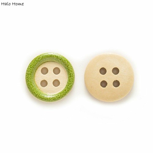Bouton en bois rond 50 pièces 4 trous boutons en bois couture album décorations de vêtements - Photo 11/16