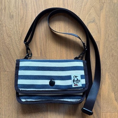 Chums Striped Shoulder Bag Navy Rare Outdoor Moel Limited Edition VHTF American