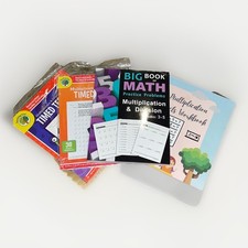 Math Multiplication Division Practice Workbook Worksheet Lot Grades 3-5 School