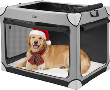 Large Dog Crate for Indoor Outdoor, Portable Collapsible Travel Dogs Crate, 36 I