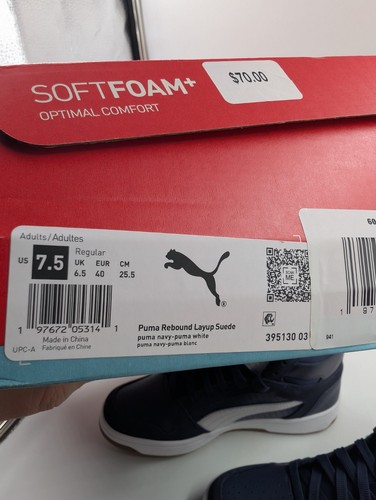 Sneaker da basket Puma Rebound Layup scamosciate Puma blu navy/puma bianche taglia 7,5 - Foto 3 di 9