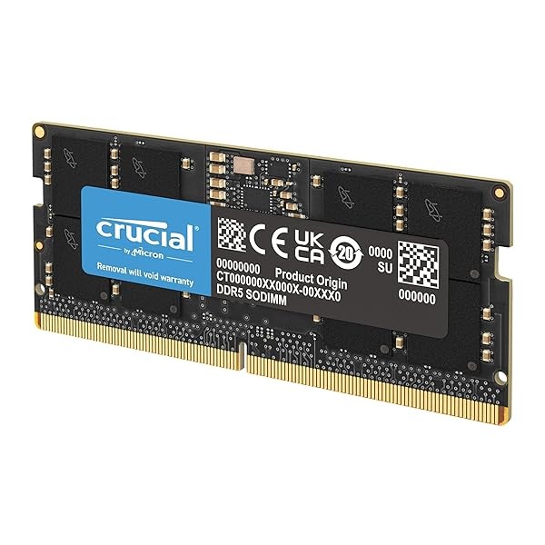 Crucial DDR5 RAM 8GB 4800MHz SODIMM CL40, Laptop Computer Memory - CT8G48C40S5