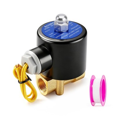 3/8 Inch Brass Electric Solenoid Valve AC 110V Normally Closed 2W04010