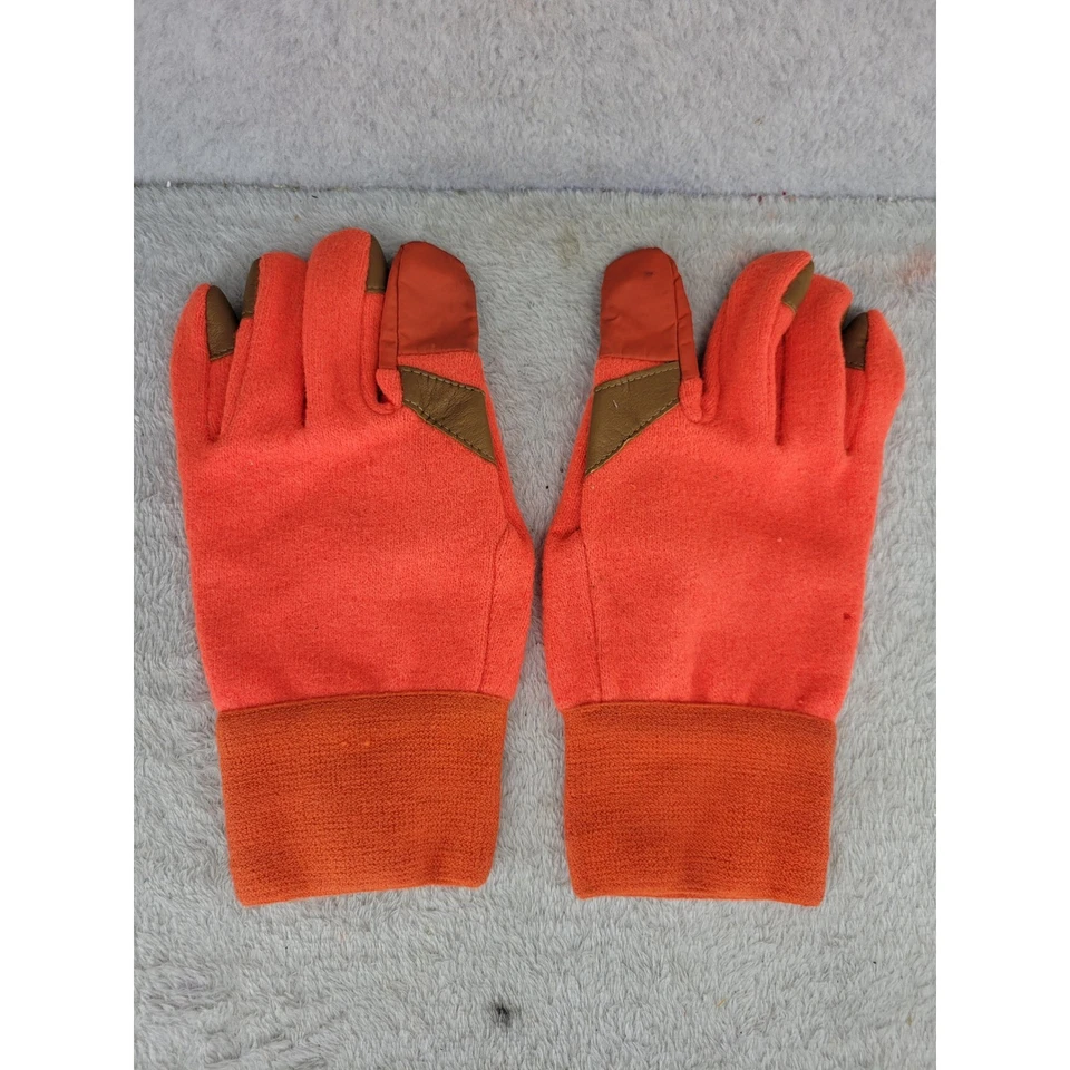 Guantes de Trabajo Rothco Medianos Naranja Cuero Palma Invierno Caza Exterior Foto 2 de 4