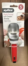 Zyliss lce Cream Scoop Weighted Ergonomic Balanced Red Handle Metal Professional