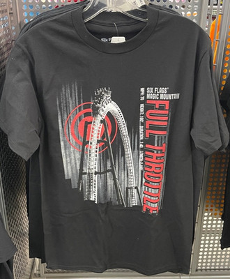 Six flags magic mountain Full Throttle black t-shirt adult S-2XL. New