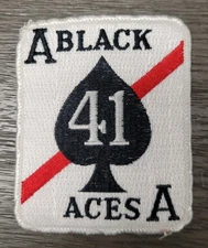 US NAVY F-14 FIGHTER TOMCAT Strike Fighter Sqn 41 SQN BLACK ACES INSIGNIA PATCH