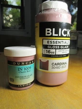 MAYCO & DUNCAN  RED CERAMIC GLAZES SET - CONE 06 - USED - LOW FIRE GLAZES