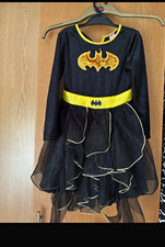 Batgirl Batman Superhero Fancy Dress Costume Dress, Black/Yellow, 5-6 Years