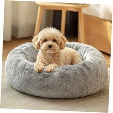 Small Dog Bed, Calming Dog Beds for 20.0"L x 20.0"W x 6.0"Th 01 - Smoke Grey