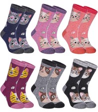 SDBING Kids Merino Wool Hiking Socks - Toddlers' Warm Boot Cozy 1-3T, Cat