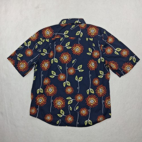 Brixton Hawaiian Shirt Lot Mens Large Charter Tropical Vacation Beach Blue & Tan - Picture 23 of 24