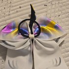 Girls Unicorn Hair Bow Sequin Horn Glitter Accents Multicolor White Party — photo 3