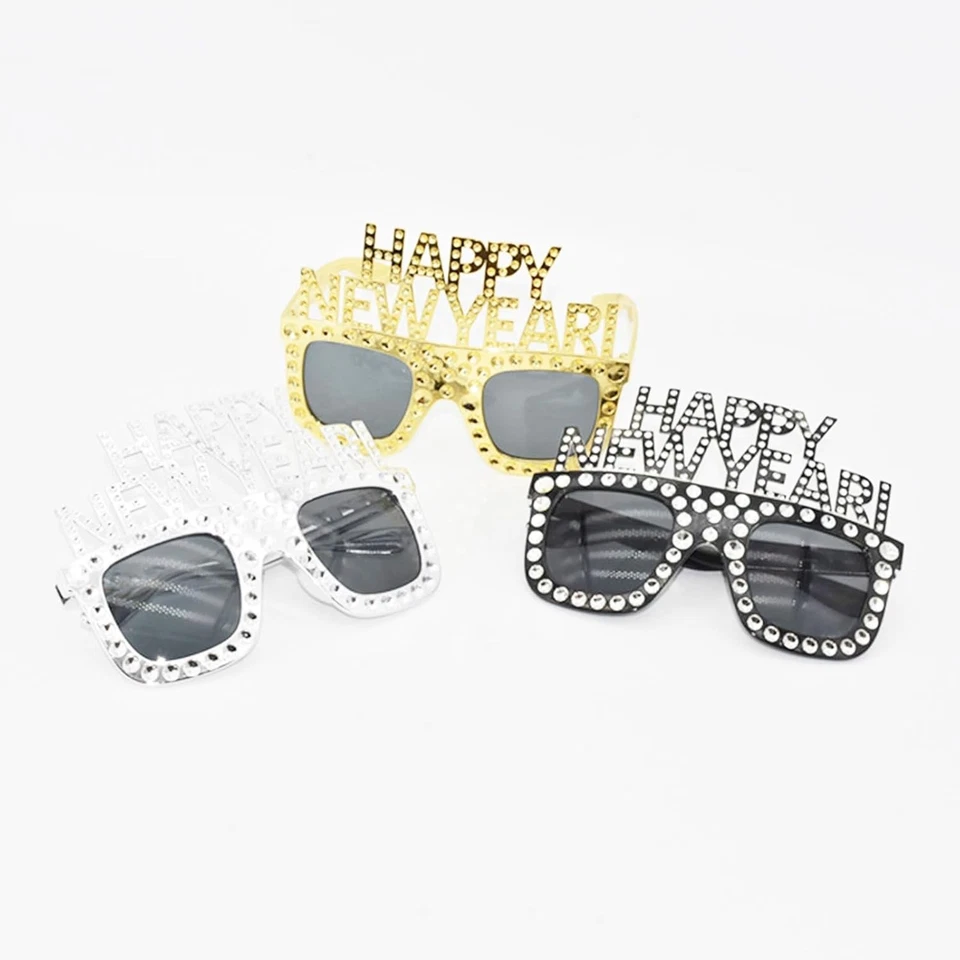 BinaryABC Feliz Año Nuevo Gafas 2026 Fiesta Anteojos, Nuevo Eva Dorado Foto 3 de 4