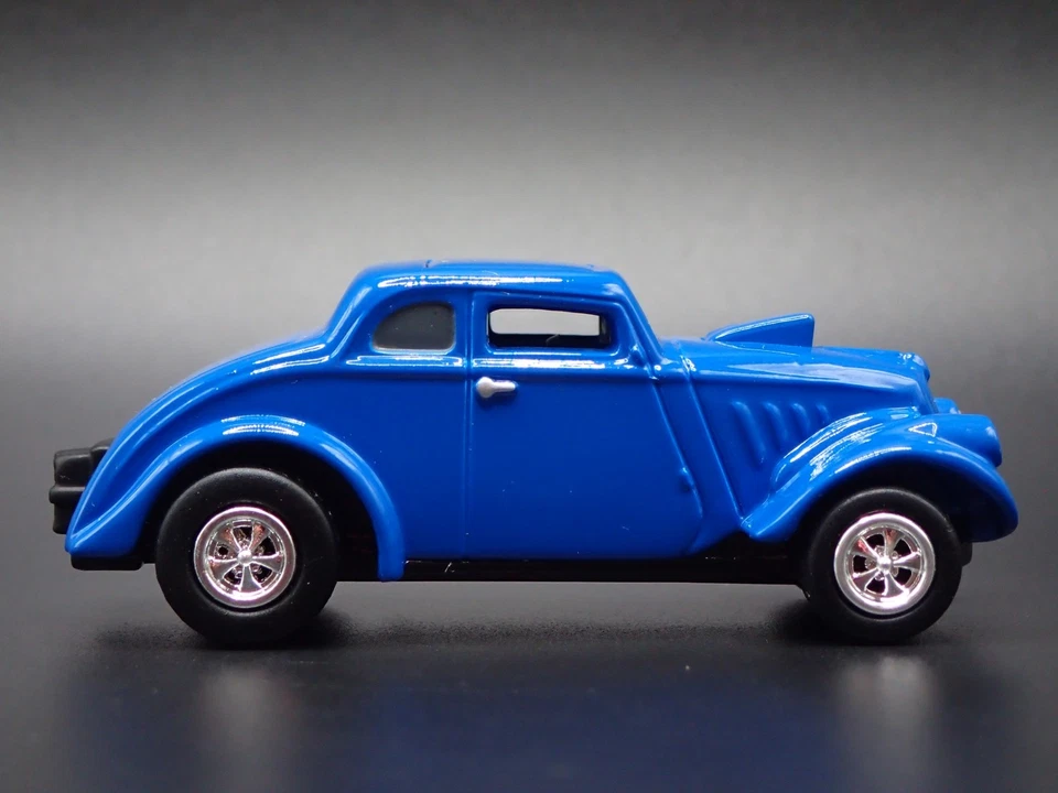 1933 33 Willys Gasser Coupé Nhra Blu Raro 1:64 Diorama Scala Modellino Auto - Immagine 3 di 4