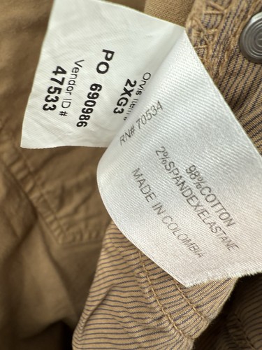 ORVIS 1856 Pants 5 Five Pocket Stretch Twill Mens Size 42x30 Beige Chino - Bild 7 von 8