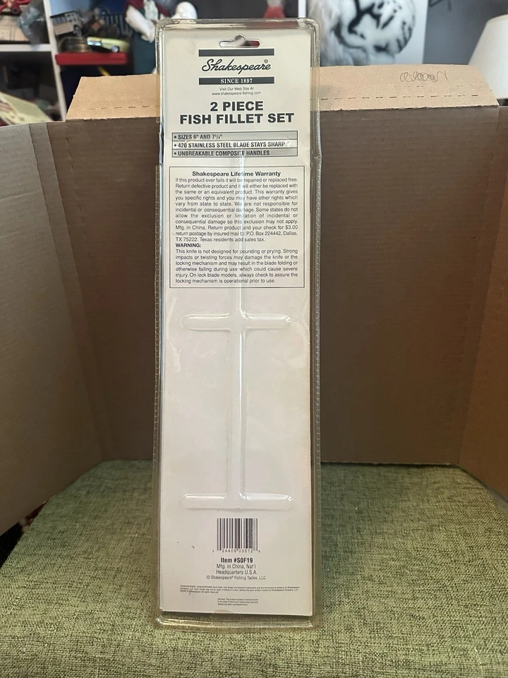 Shakespeare 2 piece Fish Fillet set 420 stainless steel blades size 6”, 7 1/4” Foto 3 de 4