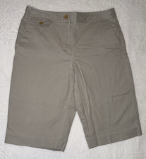 Talbots Perfect Stretch Shorts Bermuda 12" Inseam Beige Tan Khaki Women's Size 6