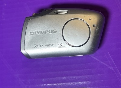 Olympus Stylus Verve 4.0MP Digital Camera Silver Works Needs Charger Y2K