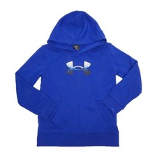 Under Armour Boys 6 Blue Hoodie Sweatshirt Youth XS UA Cold Gear Pullover Top
