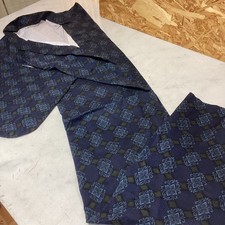 Japanese traditional Kimono Navy Blue Modern Floral Pattern Retro Style