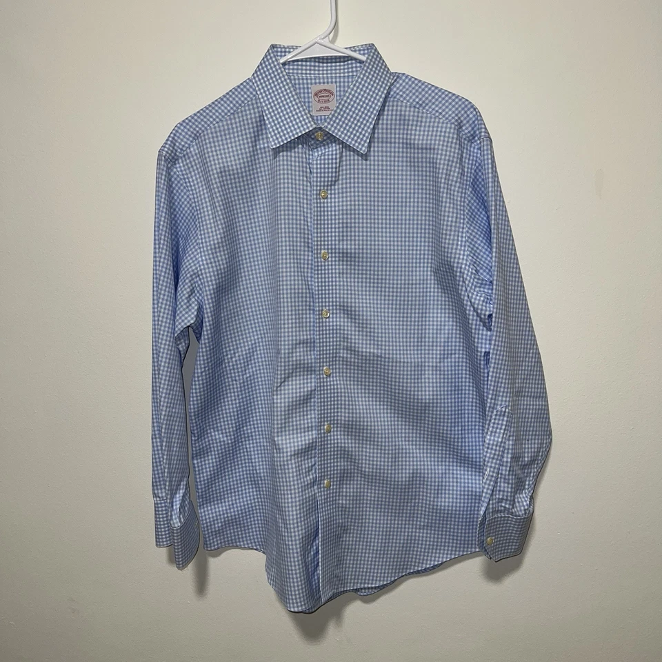 Vintage Brooks Brothers Makers Shirt Mens Large Blue Plaid Preppy Classiccore - Image 2 of 4