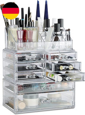 Relaxdays Make up Organizer Mit Schubladen, Stapelbarer Schmuckkasten F, Acryl S