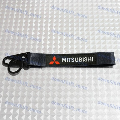 #ad MITSUBISHI Black Keychain Metal key Ring Hook Strap Lanyard Nylon Universal $7.88