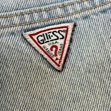 VINTAGE Guess Jeans Womens SZ 26 Light Wash Button Fly Made in USA 90s READ