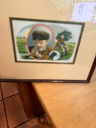 1890er Crack Team Zigarren Label L.E. Neuman + Company Lithographie selten GERAHMT ANTIQ - Bild 2 von 4