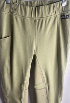 Womens Kerrits Full Seat Tan Greenish Khaki Flex Riding pants Riding Tights M