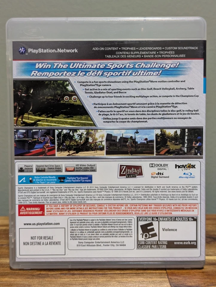 Sports Champions (Sony Playstation 3, PS3) CIB - Tested - Near Mint Disc! - Image 3 of 4