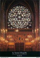 Postcard - Art - Religious Stained Glass - Paris - La Sainte Chapelle - Rosace de