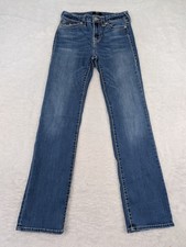 True Religion Billie Mid Rise Straight Jeans Women's 27 Blue Med Wash Stretch