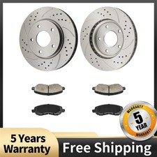For Dodge Caliber Mitsubishi Lancer Front Drilled & Slotted Rotors Pads Kit