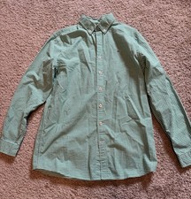 Vineyard Vines Boys Size XL 18 Green Gingham Checkered Shirt Holiday