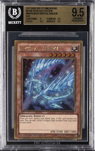 2017 YU-GI-OH! THE DARK SIDE OF DIMENSIONS #MVP1-ENGV2 KRYSTAL DRAGON BGS 9.5
